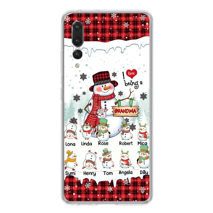 Personalized Snowman Christmas Grandma Phone Case - Christmas Gift Idea For Grandma - Up to 10 Kids - Case For Oppo/Xiaomi/Huawei