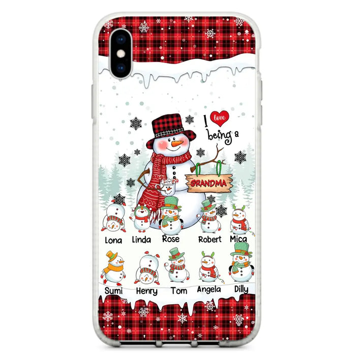 Personalized Snowman Christmas Grandma Phone Case - Christmas Gift Idea For Grandma - Up to 10 Kids - Case For iPhone/Samsung