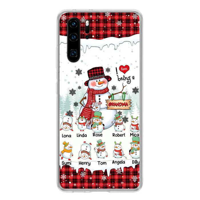 Personalized Snowman Christmas Grandma Phone Case - Christmas Gift Idea For Grandma - Up to 10 Kids - Case For Oppo/Xiaomi/Huawei