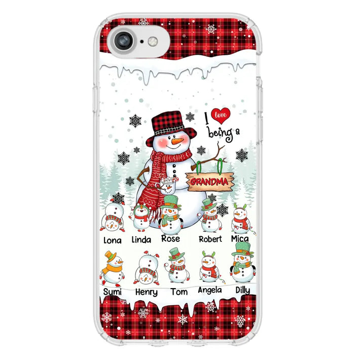 Personalized Snowman Christmas Grandma Phone Case - Christmas Gift Idea For Grandma - Up to 10 Kids - Case For iPhone/Samsung