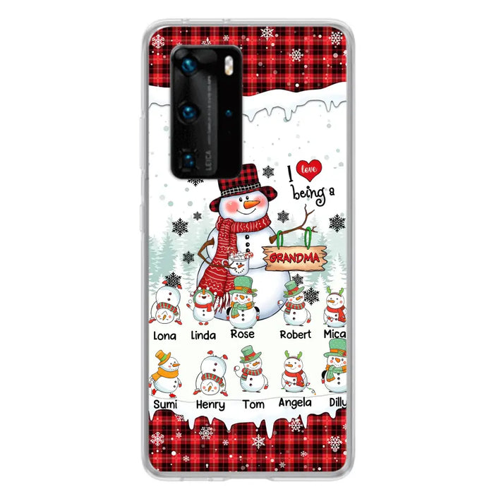 Personalized Snowman Christmas Grandma Phone Case - Christmas Gift Idea For Grandma - Up to 10 Kids - Case For Oppo/Xiaomi/Huawei