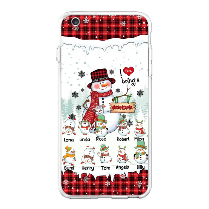 Personalized Snowman Christmas Grandma Phone Case - Christmas Gift Idea For Grandma - Up to 10 Kids - Case For iPhone/Samsung