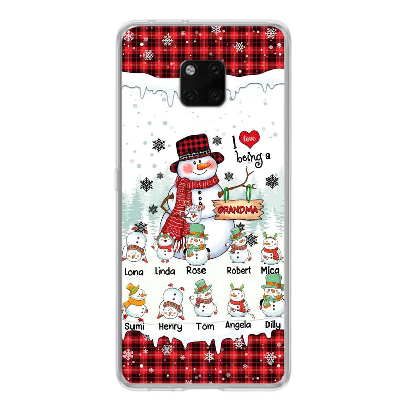 Personalized Snowman Christmas Grandma Phone Case - Christmas Gift Idea For Grandma - Up to 10 Kids - Case For Oppo/Xiaomi/Huawei