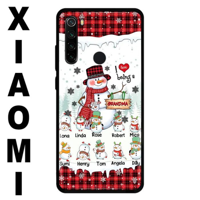 Personalized Snowman Christmas Grandma Phone Case - Christmas Gift Idea For Grandma - Up to 10 Kids - Case For Oppo/Xiaomi/Huawei