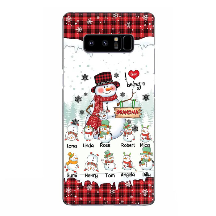 Personalized Snowman Christmas Grandma Phone Case - Christmas Gift Idea For Grandma - Up to 10 Kids - Case For iPhone/Samsung