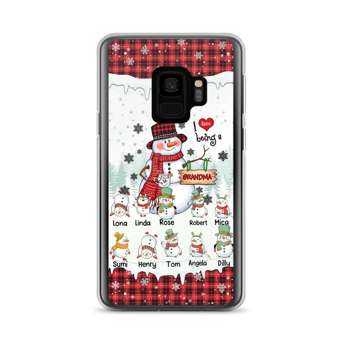 Personalized Snowman Christmas Grandma Phone Case - Christmas Gift Idea For Grandma - Up to 10 Kids - Case For iPhone/Samsung