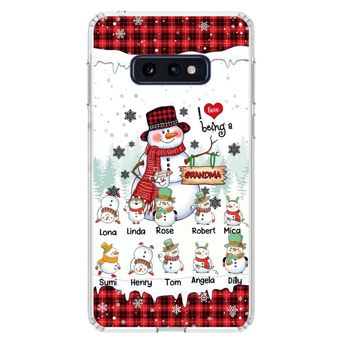 Personalized Snowman Christmas Grandma Phone Case - Christmas Gift Idea For Grandma - Up to 10 Kids - Case For iPhone/Samsung