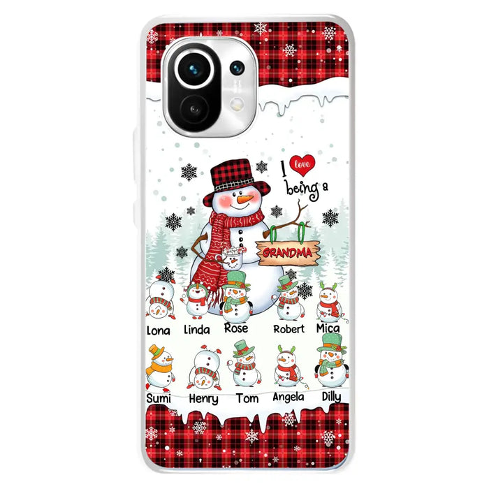 Personalized Snowman Christmas Grandma Phone Case - Christmas Gift Idea For Grandma - Up to 10 Kids - Case For Oppo/Xiaomi/Huawei