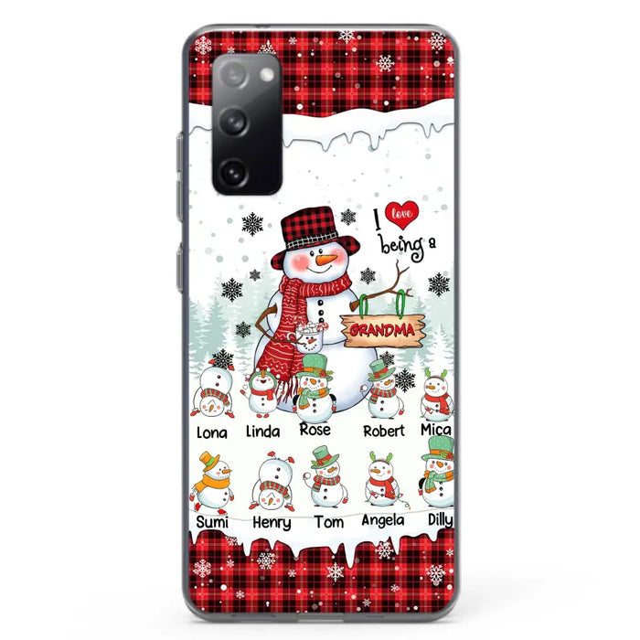 Personalized Snowman Christmas Grandma Phone Case - Christmas Gift Idea For Grandma - Up to 10 Kids - Case For iPhone/Samsung