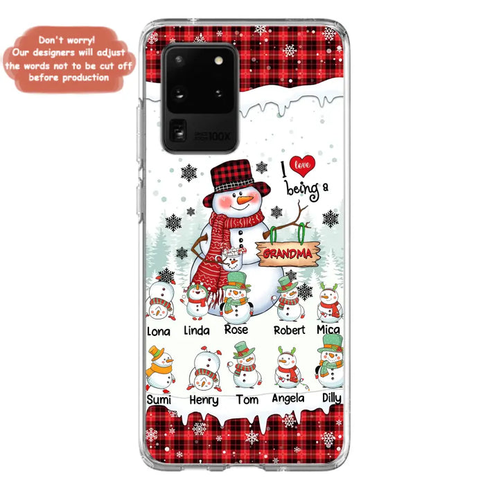 Personalized Snowman Christmas Grandma Phone Case - Christmas Gift Idea For Grandma - Up to 10 Kids - Case For iPhone/Samsung