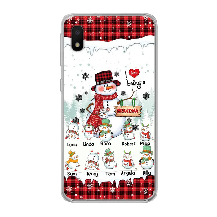 Personalized Snowman Christmas Grandma Phone Case - Christmas Gift Idea For Grandma - Up to 10 Kids - Case For iPhone/Samsung