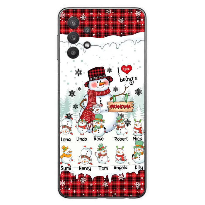 Personalized Snowman Christmas Grandma Phone Case - Christmas Gift Idea For Grandma - Up to 10 Kids - Case For iPhone/Samsung