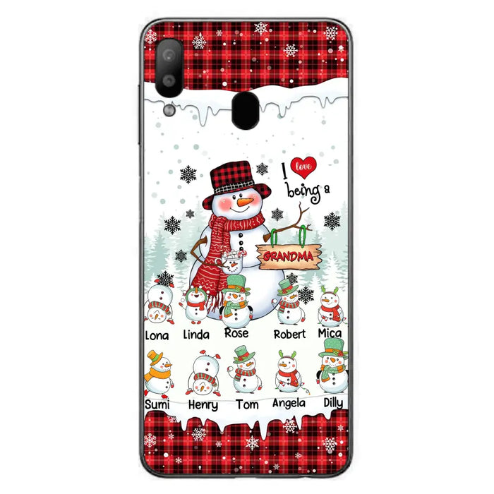 Personalized Snowman Christmas Grandma Phone Case - Christmas Gift Idea For Grandma - Up to 10 Kids - Case For iPhone/Samsung