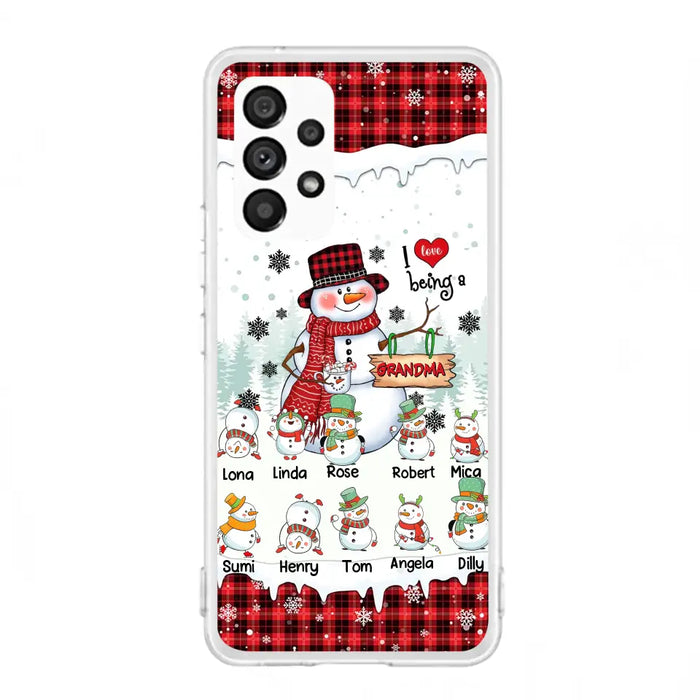 Personalized Snowman Christmas Grandma Phone Case - Christmas Gift Idea For Grandma - Up to 10 Kids - Case For iPhone/Samsung