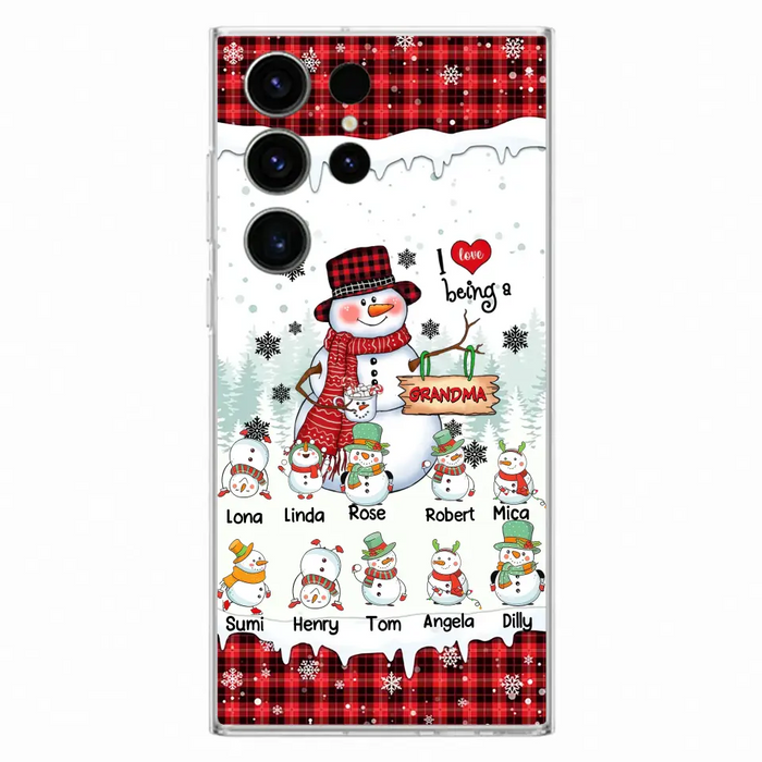 Personalized Snowman Christmas Grandma Phone Case - Christmas Gift Idea For Grandma - Up to 10 Kids - Case For iPhone/Samsung