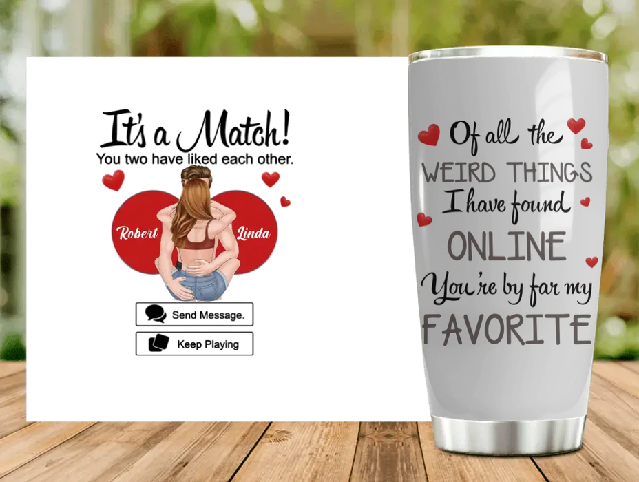 Personalized Couple Tumbler - Gift Idea For Couple/Him/Her/Valentine's Day - You're By Far My Favorite