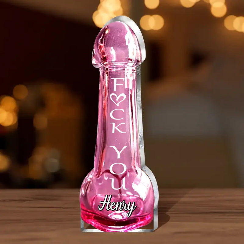 Personalized Penis Shaped Acrylic Plaque - Funny Gift Idea for Couple/Him/Her