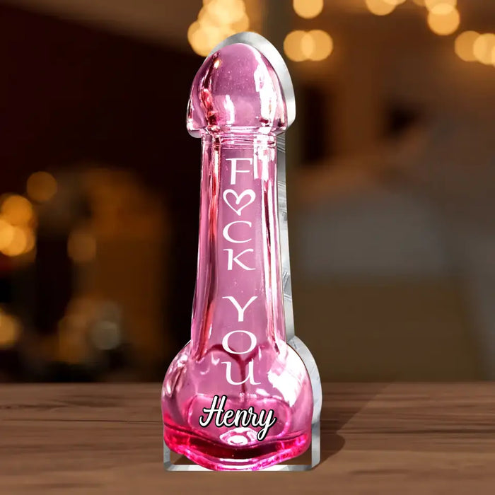 Personalized Penis Shaped Acrylic Plaque - Funny Gift Idea for Couple/Him/Her