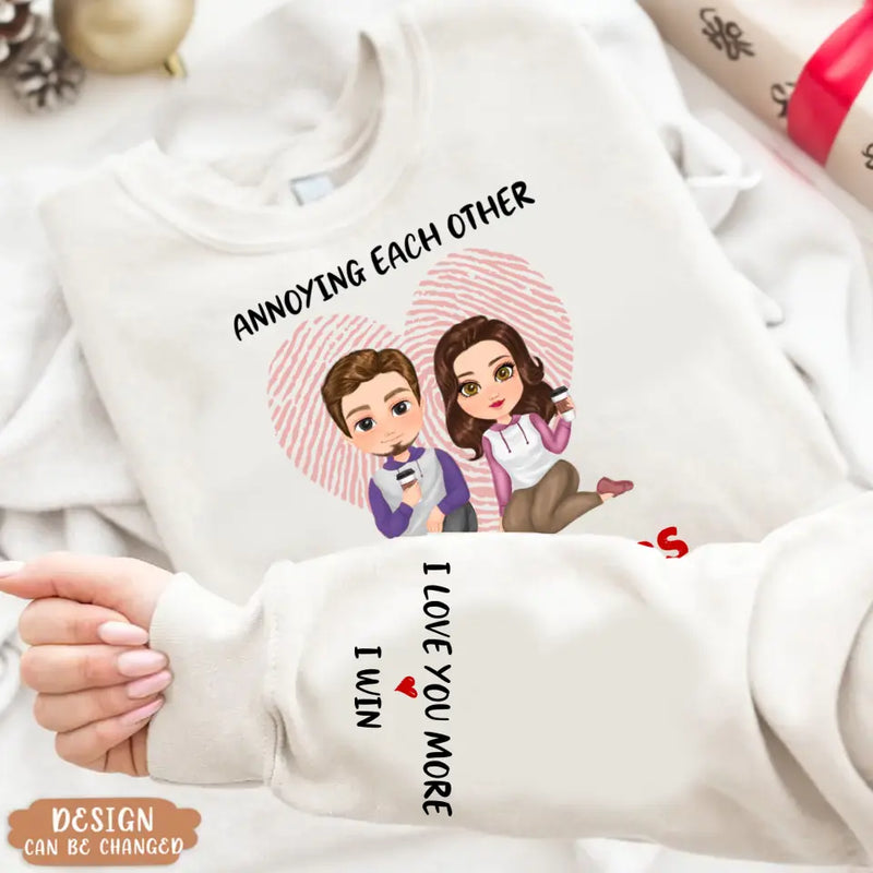 Personalized Couple AOP Sweater - Anniversary/Christmas/Valentine's Day Gift Idea For Couple/Him/Her - Annoying Each Other For 10 Years And Still Going Strong