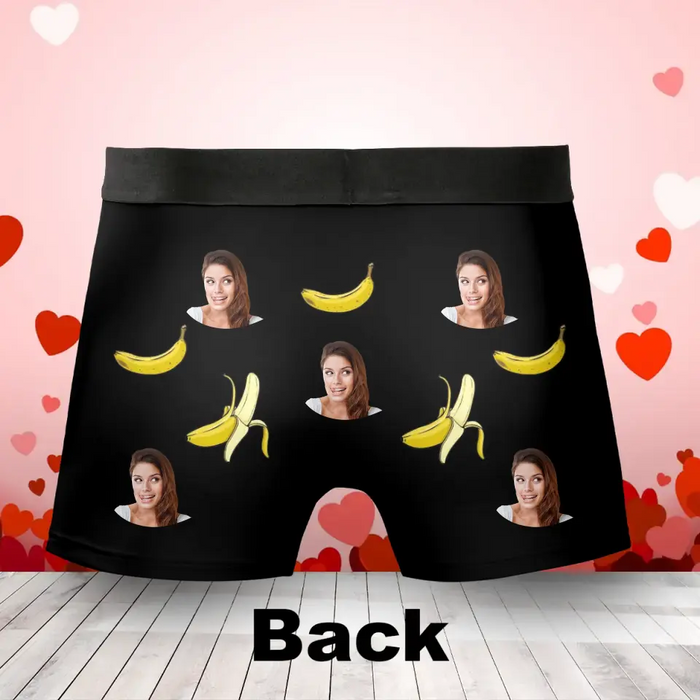 Personalized Custom Photo Banana Men's Boxer Briefs - Upload Photo - Funny/ Valentines Gift Idea For Men, Boyfriend, Husband - My Favorite Banana