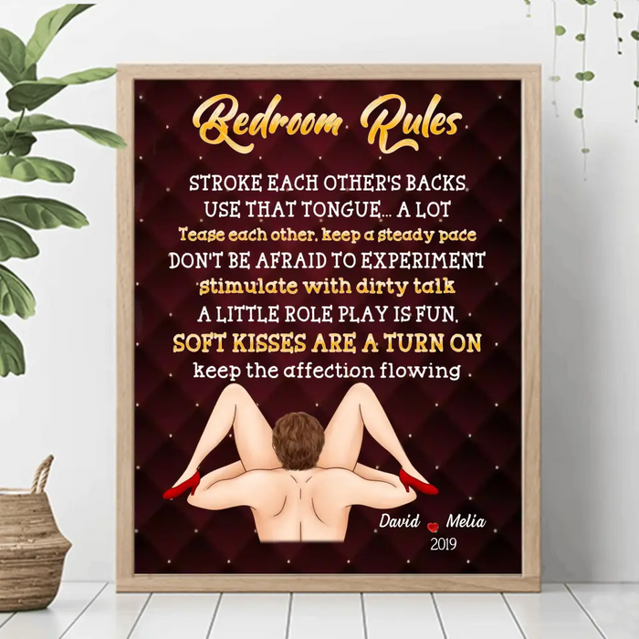 Custom Personalized Couple Unframed Vertical Poster - Gift Idea For Couple/Him/Her/Valentine's Day - Bedroom Rules