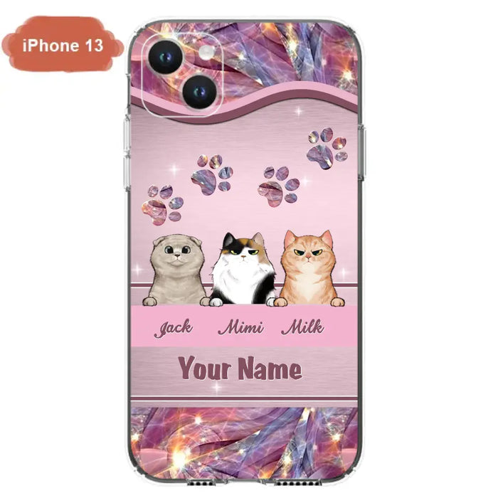 Custom Personalized Cat Phone Case For iPhone And Samsung - Gift Idea For Cat Lover - Up to 3  Cats