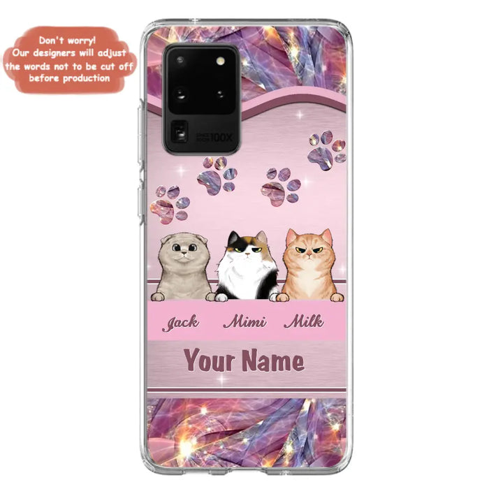 Custom Personalized Cat Phone Case For iPhone And Samsung - Gift Idea For Cat Lover - Up to 3  Cats