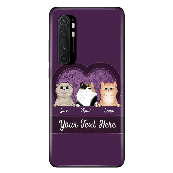 Custom Personalized Cat Phone Case For Oppo/Xiaomi/Huawei - Gift Idea For Cat Lovers- Up to 3 Cats - Cat In Heart