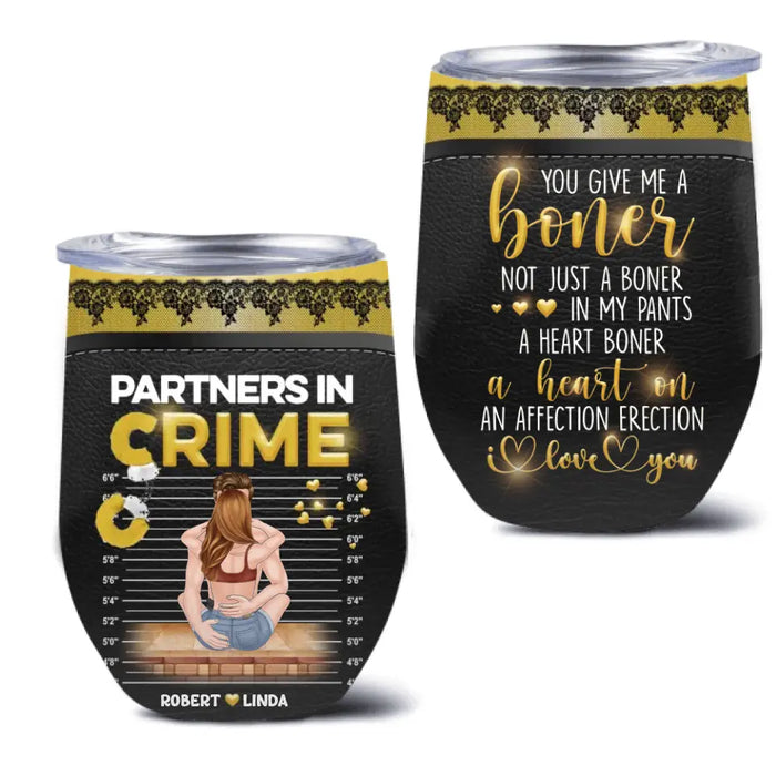 Personalized Couple Wine Tumbler - Gift Idea For Couple/Him/Her/Valentine's Day - You Give Me A Boner