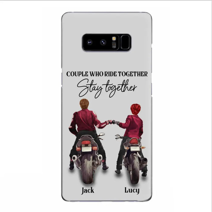 Custom Personalized Riding Couple Phone Case - Gift Idea For Couple/Valentines Day/Her/Him - Couple Who Ride Together Stay Together - Case For Iphone/Samsung