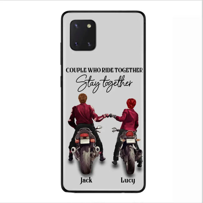 Custom Personalized Riding Couple Phone Case - Gift Idea For Couple/Valentines Day/Her/Him - Couple Who Ride Together Stay Together - Case For Iphone/Samsung