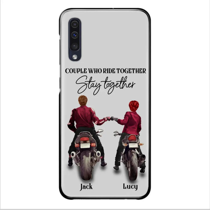 Custom Personalized Riding Couple Phone Case - Gift Idea For Couple/Valentines Day/Her/Him - Couple Who Ride Together Stay Together - Case For Iphone/Samsung