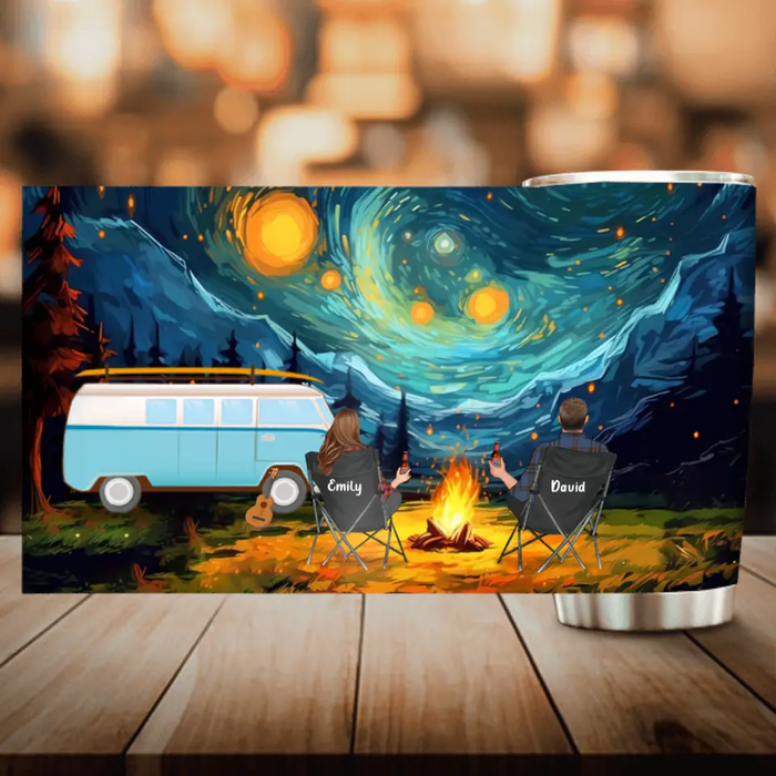 Custom Personalized Camping Couple Family Tumbler - Gift for whole family, camping lovers - Fill Your Life With Adventures