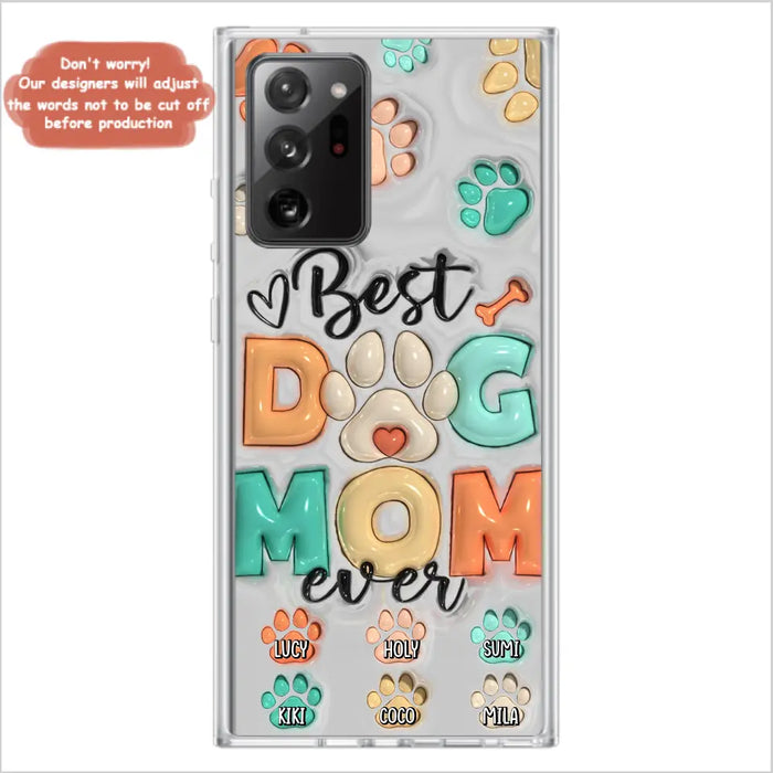 Personalized Dog Mom/Dad Phone Case - Gift Idea For Dog Owners/Lovers - Upto 6 Paws - Best Dog Mom Ever - Case For iPhone/Samsung