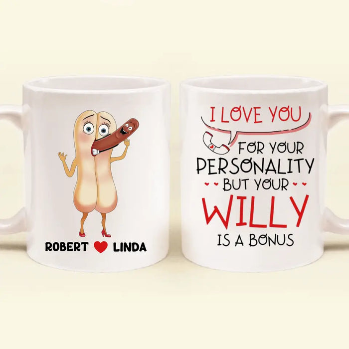 Personalized Funny Couple Coffee Mug - Gift Idea For Couple/Him/Her/Valentine's Day - I Love You For Your Personality