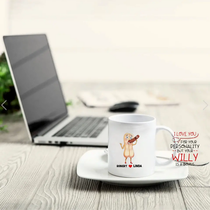 Personalized Funny Couple Coffee Mug - Gift Idea For Couple/Him/Her/Valentine's Day - I Love You For Your Personality