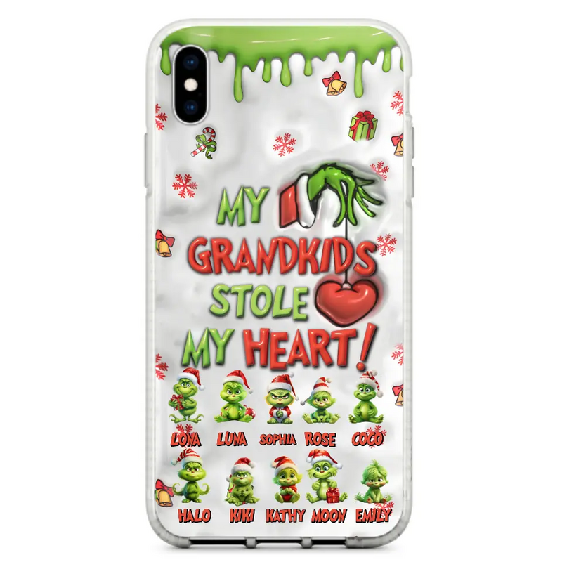 Personalized Christmas Mama Grandkid Phone Case - Gift Idea For Grandkids - Up to 10 Kids - My Grandkids Stole My Heart - Case For iPhone/Samsung