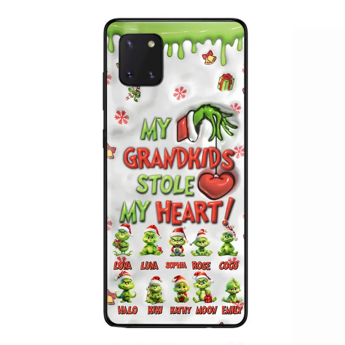 Custom Personalized Christmas Mama Grandkid Phone Case - Gift Idea For Grandkids - Upto 10 Kids - My Grandkids Stole My Heart - Case For iPhone/Samsung