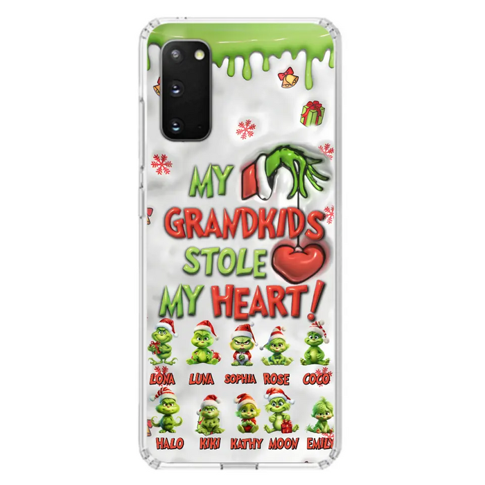 Custom Personalized Christmas Mama Grandkid Phone Case - Gift Idea For Grandkids - Upto 10 Kids - My Grandkids Stole My Heart - Case For iPhone/Samsung