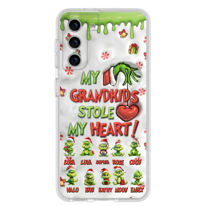 Custom Personalized Christmas Mama Grandkid Phone Case - Gift Idea For Grandkids - Upto 10 Kids - My Grandkids Stole My Heart - Case For iPhone/Samsung