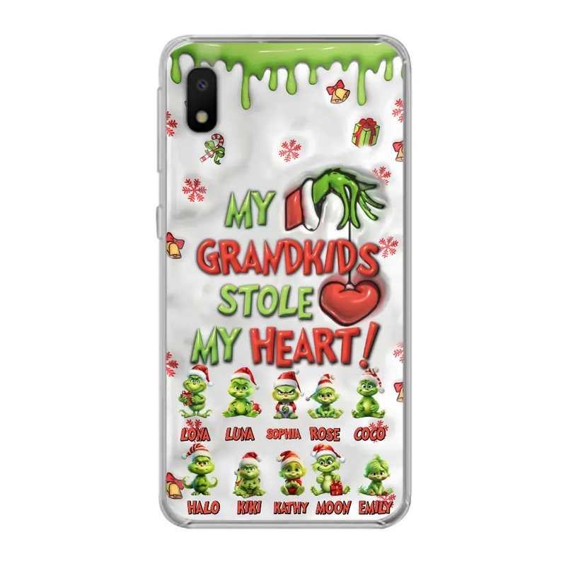 Personalized Christmas Mama Grandkid Phone Case - Gift Idea For Grandkids - Up to 10 Kids - My Grandkids Stole My Heart - Case For iPhone/Samsung