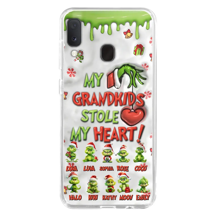 Custom Personalized Christmas Mama Grandkid Phone Case - Gift Idea For Grandkids - Upto 10 Kids - My Grandkids Stole My Heart - Case For iPhone/Samsung