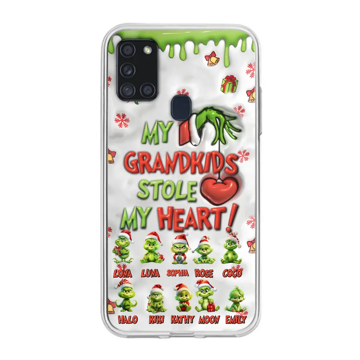 Custom Personalized Christmas Mama Grandkid Phone Case - Gift Idea For Grandkids - Upto 10 Kids - My Grandkids Stole My Heart - Case For iPhone/Samsung