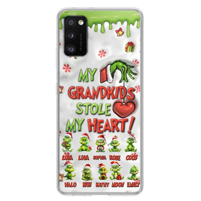 Custom Personalized Christmas Mama Grandkid Phone Case - Gift Idea For Grandkids - Upto 10 Kids - My Grandkids Stole My Heart - Case For iPhone/Samsung