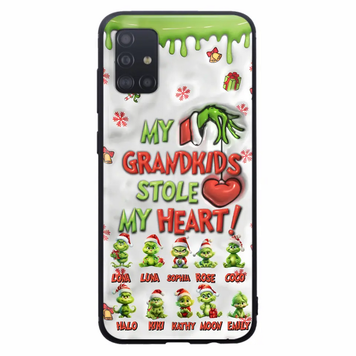 Custom Personalized Christmas Mama Grandkid Phone Case - Gift Idea For Grandkids - Upto 10 Kids - My Grandkids Stole My Heart - Case For iPhone/Samsung