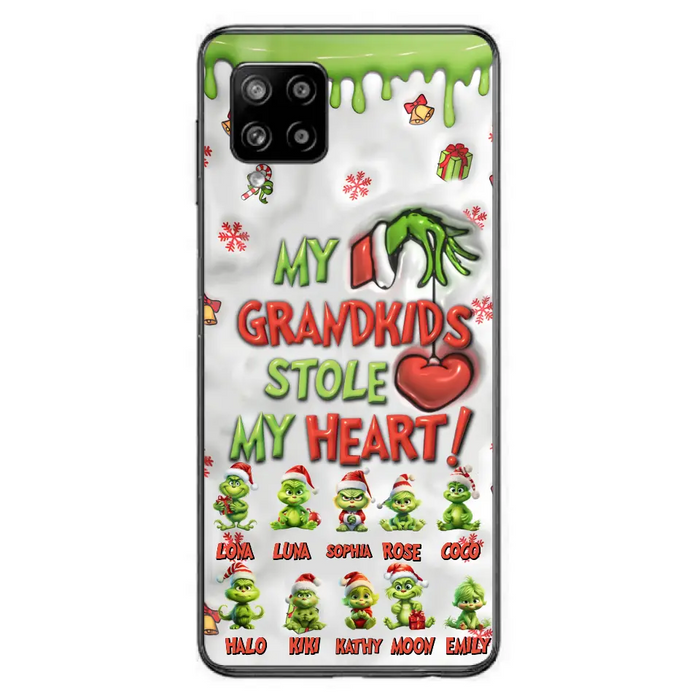 Custom Personalized Christmas Mama Grandkid Phone Case - Gift Idea For Grandkids - Upto 10 Kids - My Grandkids Stole My Heart - Case For iPhone/Samsung