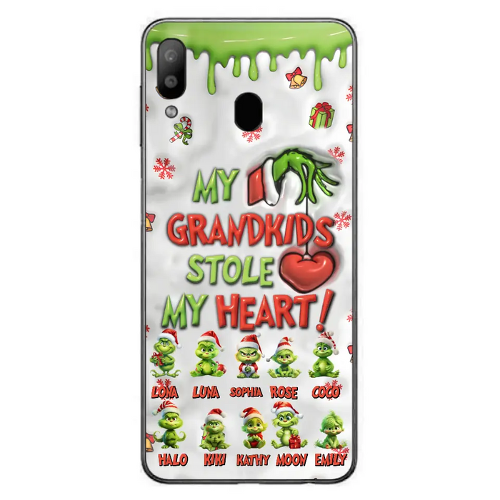 Custom Personalized Christmas Mama Grandkid Phone Case - Gift Idea For Grandkids - Upto 10 Kids - My Grandkids Stole My Heart - Case For iPhone/Samsung