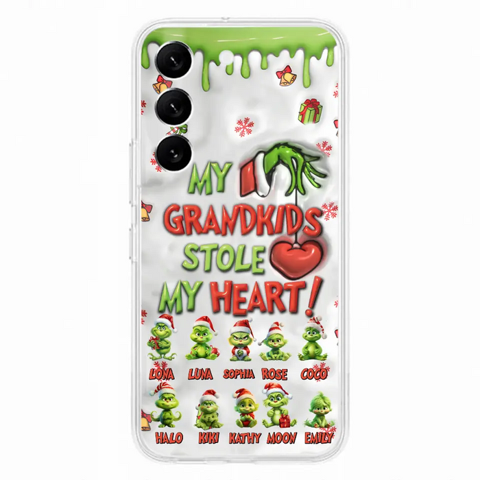 Custom Personalized Christmas Mama Grandkid Phone Case - Gift Idea For Grandkids - Upto 10 Kids - My Grandkids Stole My Heart - Case For iPhone/Samsung