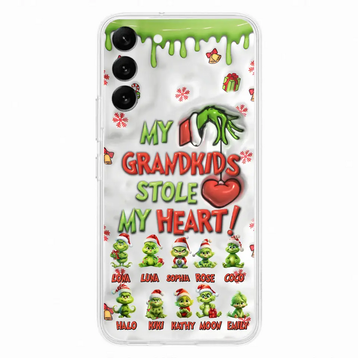 Custom Personalized Christmas Mama Grandkid Phone Case - Gift Idea For Grandkids - Upto 10 Kids - My Grandkids Stole My Heart - Case For iPhone/Samsung