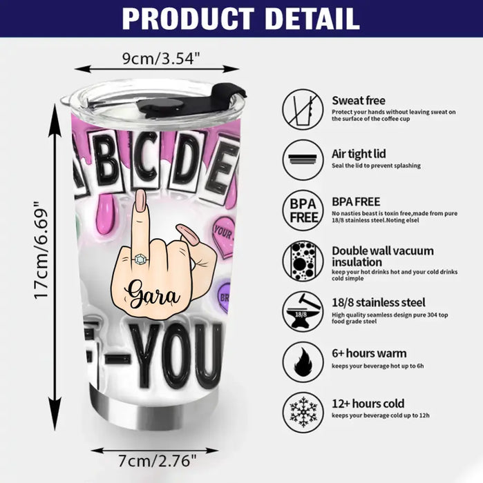 Personalized Couple Tumbler - Gift Idea For Couple/Him/Her/Valentine's Day - Broke Ass Car